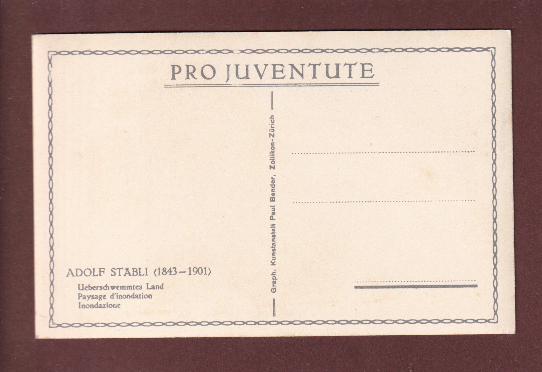Cartoline postali: PRO JUVENTUTE - Innondation – Usato da Pully venduto da nicecards 1