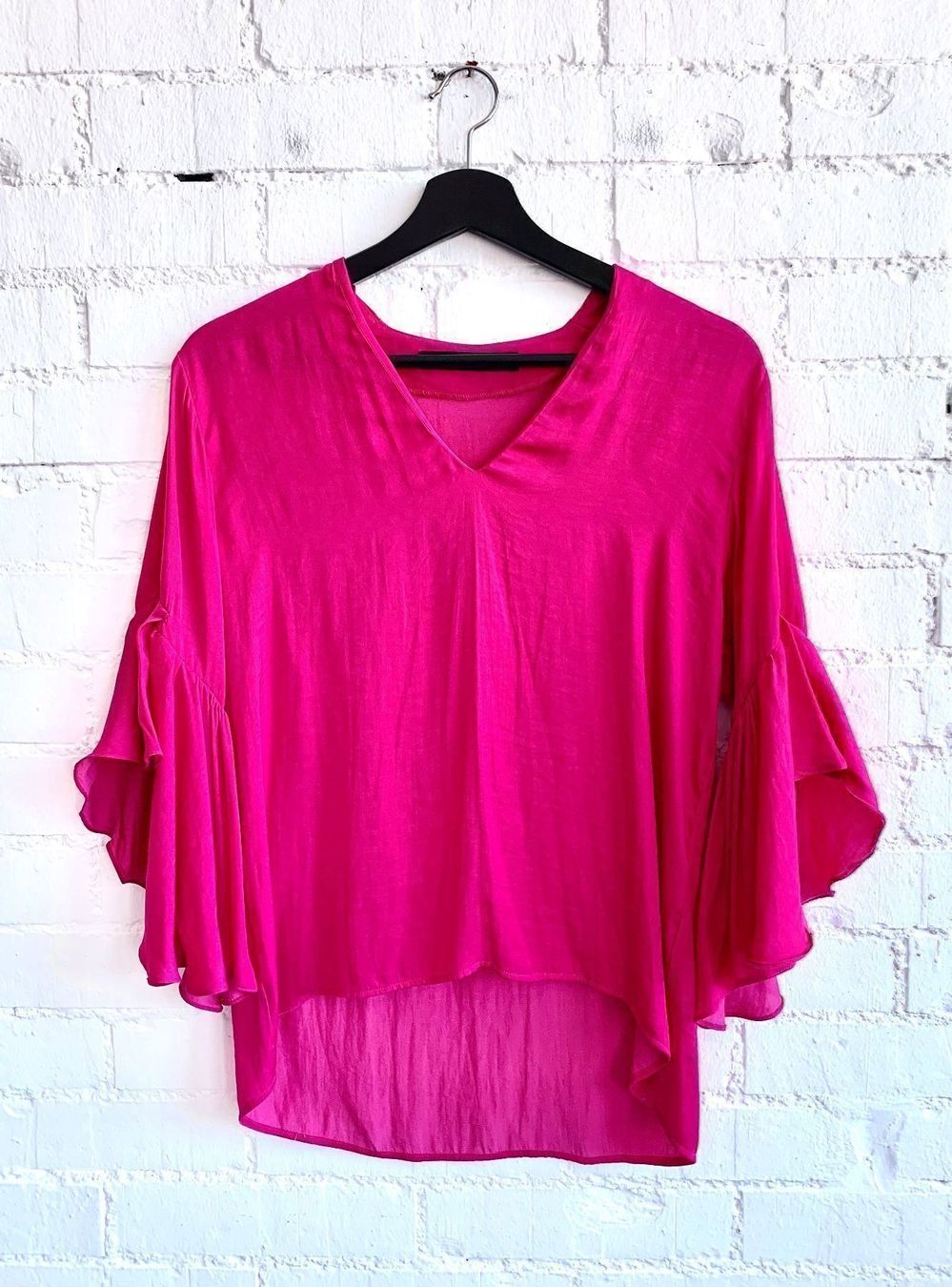 Zara Camicette: Schön fallende pinke Bluse von Zara – Usato da Bern venduto da Fraeuleinhonig
