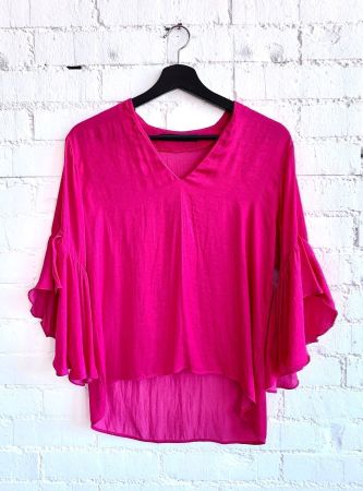 Schön fallende pinke Bluse von Zara