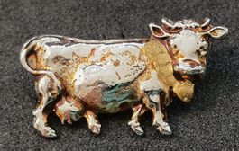 BB606 - Pin Cow Kuh Goldig silberig schimmernd