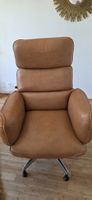🔥 Design Leder Drehstuhl – Cognac – Luxus Lounge Feeling 🔥
