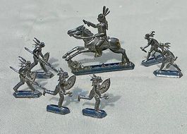 Zinnfiguren, Häuptling und Indianer