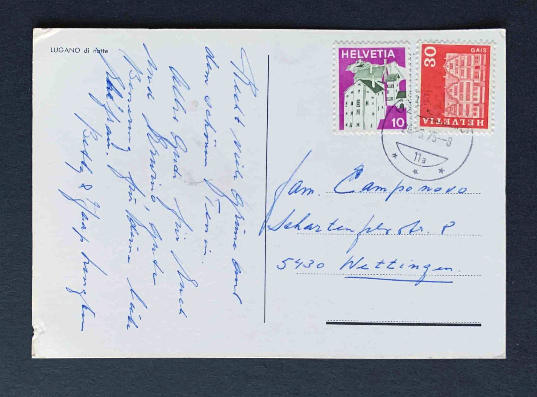 Cartoline postali: AK Lugano di Notte – Usato da Goldau venduto da artelier1 1