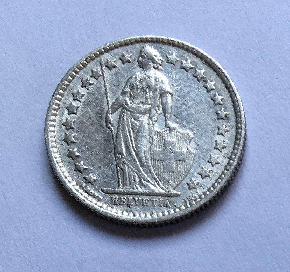 Tutti le monete: 1877 50 Rappen -unz – Usato da Kirchberg SG venduto da Helveticus00 1