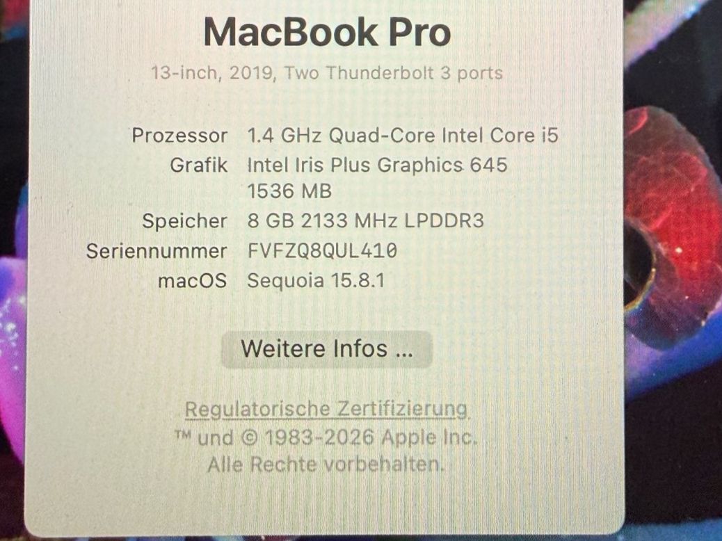 Apple Notebook: Macbook Pro 13" 8GB – Usato da Altdorf UR venduto da Sebenza76 1