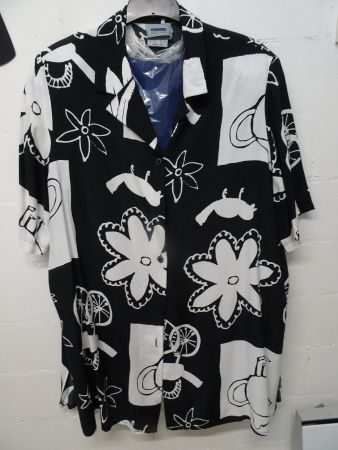 Bluse, schwarz/weiss 48/50 Ulla Popkens