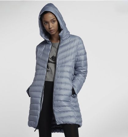 Nike Women's Lightweight Down-Filled Hooded Coat - L