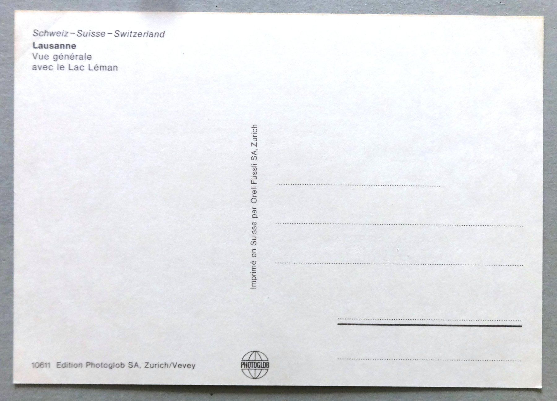 Cartoline postali: Lausanne - Vue générale – Usato da Fétigny venduto da Billy2miny 1