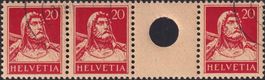 S33 (Zwischensteg) 10Rp (karminrot) gestempelt, 425.-+