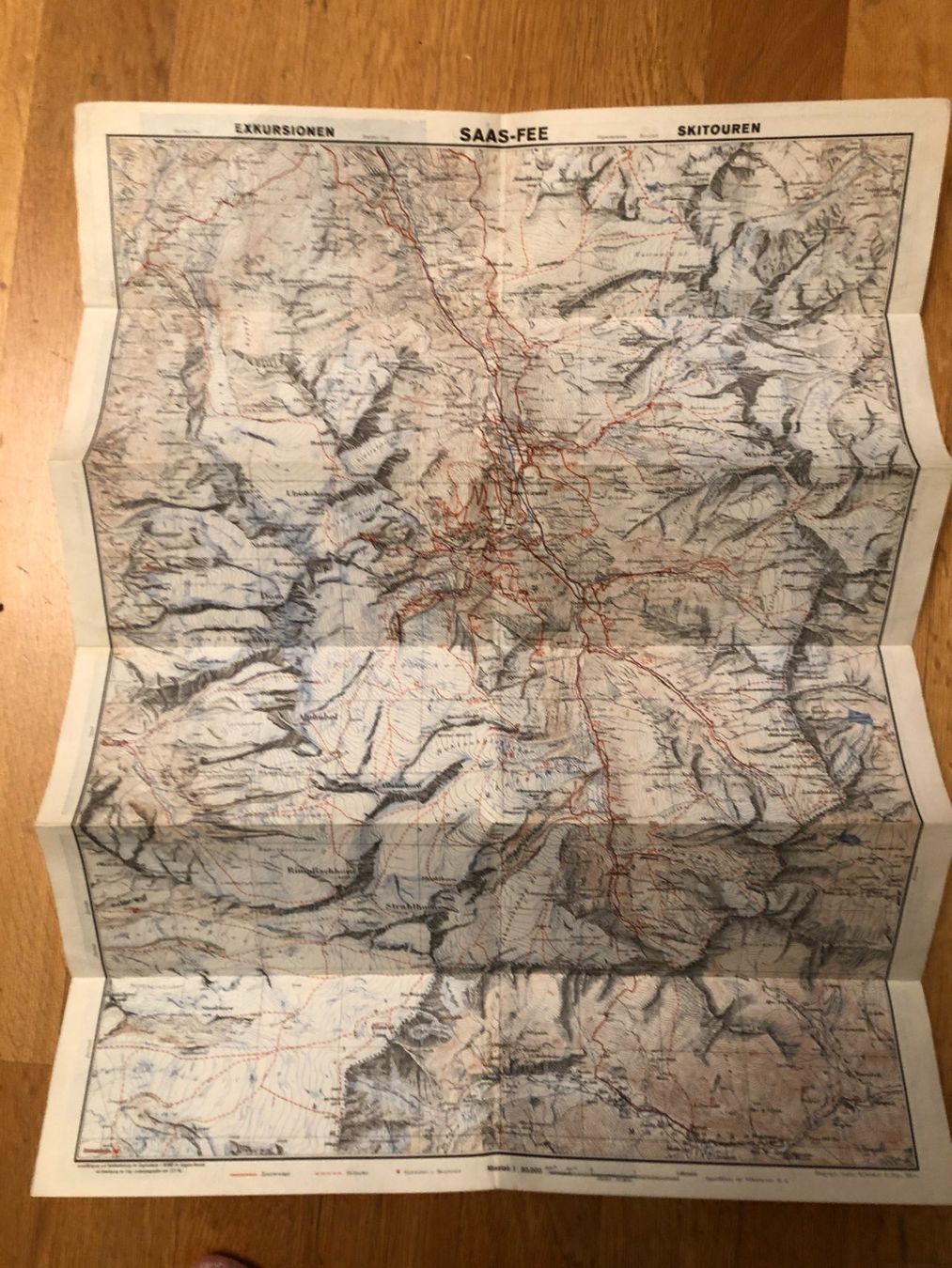 Cartine & Atlanti: Saas Fee. Exkursionen. Skitouren. 1946 – Usato da Zürich venduto da allp 1