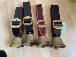4 Schafglocken mit Lederriemen gut erhalten
