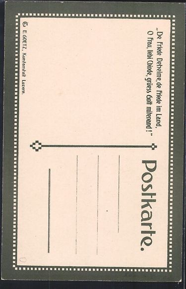 Foto, Lettere & Cartoline: sign. E. Hodel: De Friede Deheime, de Fr – Usato da Berlin venduto da bartko-reher 1