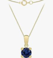 9ct Gold Geburtsstein Anhänger Halskette