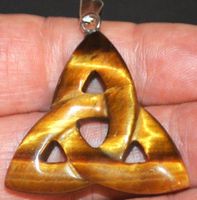 Anhänger L-8293 – Keltischer Knoten – Tigerauge 38x38x6mm