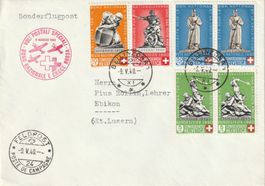 RK-Flug 1940, von Bellinzona nach Luzern, super PP-Frankatur