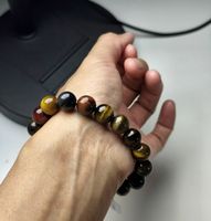 Bracelet en œil de tigre tricolore 10mm
