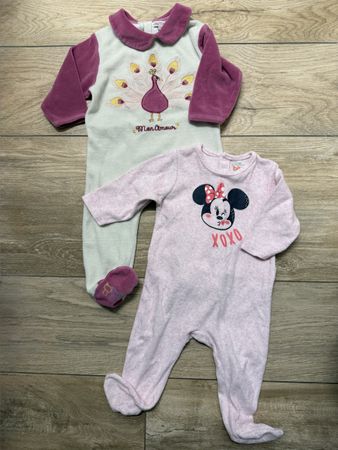 2x warmer Schlafanzug für Mädchen, Größe 74 🎀