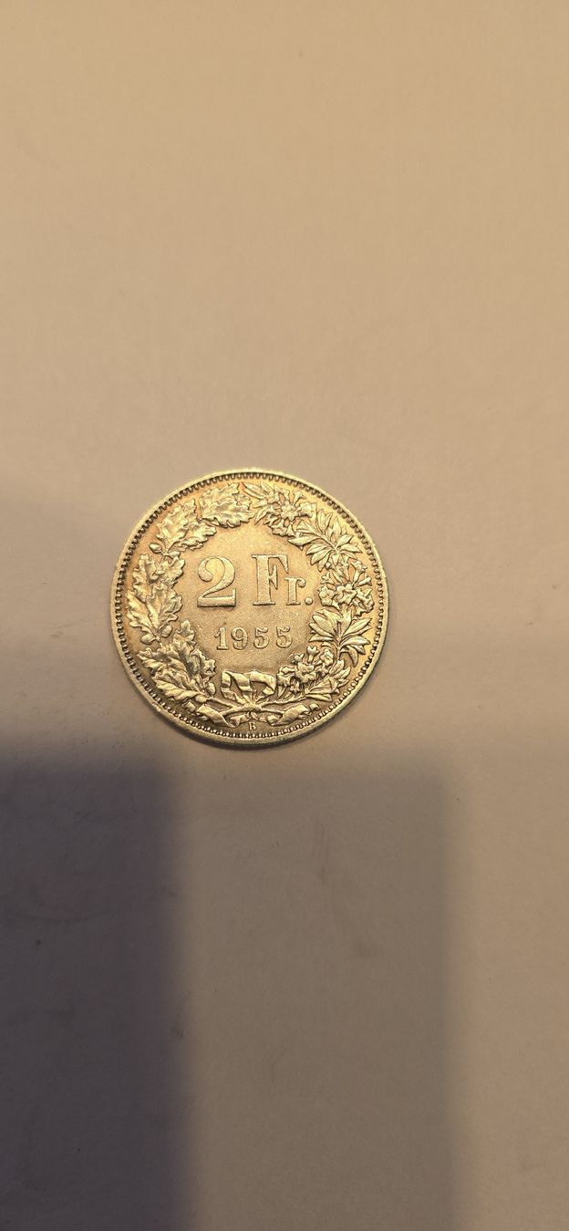 Alle Münzen: pieces 2.- fr 1955 – Gebraucht aus Fribourg von yan_z5fr