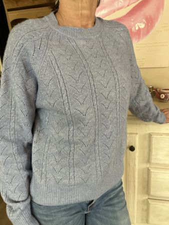 Winter Strickpullover, hellblau, Grösse M, sehr warm!