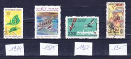 Lot 4 timbres - Nord Vietnam - 1965-75 - Obl.