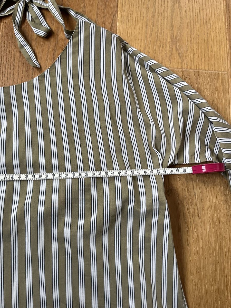 Camicette: TONET Bluse Gr. 42 Khaki/Weiss – Usato da Wädenswil venduto da Iana32 4