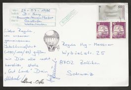 Ballon 1986 Deutschland Gersthofen Wettenhausen Luftpost