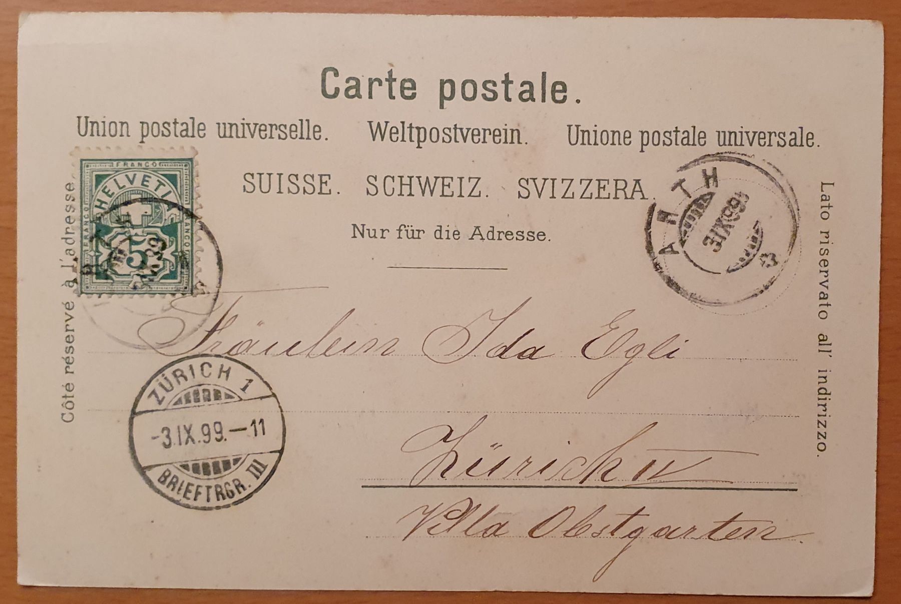 Cartoline postali: Gruss aus Arth 1899 – Usato da Kreuzlingen venduto da Rschweiz1 1