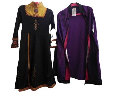 Gr. 3-4 ANNA FROZEN  Kleid mit Umhang Kostüm Fasnachtskostüm