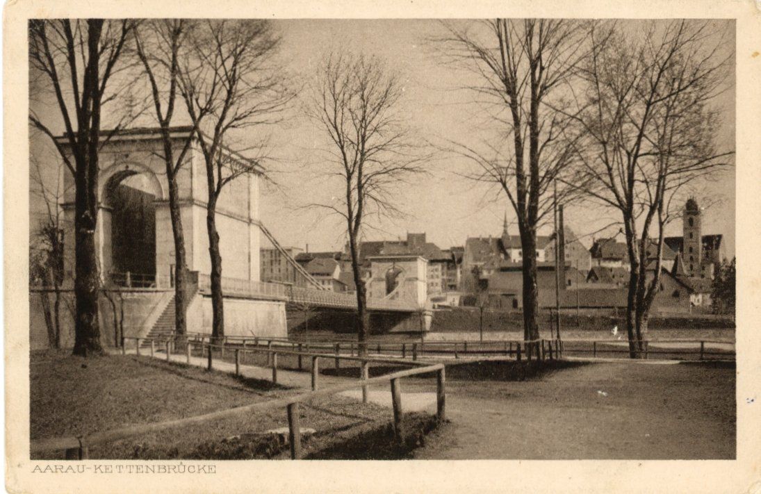 Cartoline postali: Aarau   AG  -  Kettenbrücke – Usato da Brig venduto da Valcards54