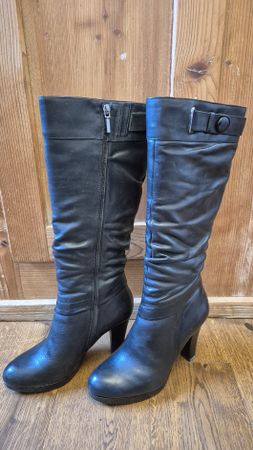 Schwarze Lederstiefel Gr. 38 - 5TH AVENUE