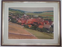 Sala „Häuser“ Öl auf Leinwand signiert 102x88 cm