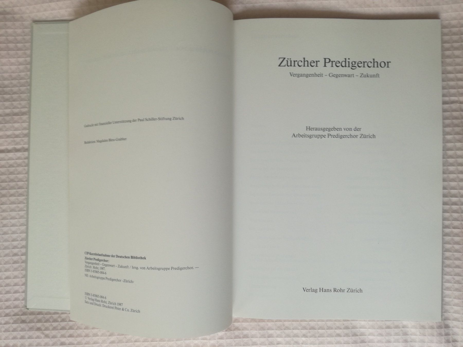 Libri: , Zürcher Predigerchor – Usato da Zürich venduto da Tolima194 2