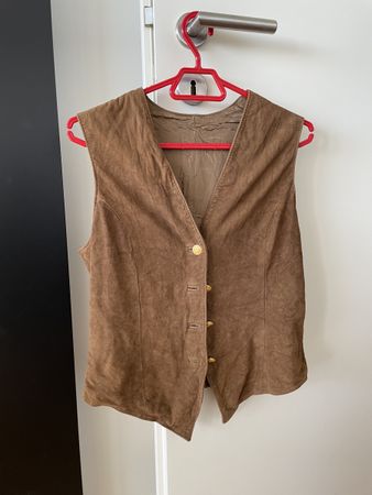 Westen Leder braun Groesse 38 Made in Italy