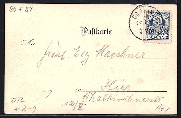 Ansichtskarten: Winter-Lithographie München, Nationalmu – Gebraucht aus Berlin von bartko-reher 1
