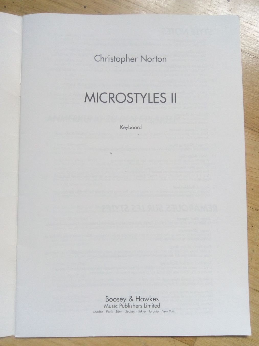Libri: Microstyles for Keyboard (2)    von Christopher Norton – Usato da St.Gallen venduto da elk2023 1