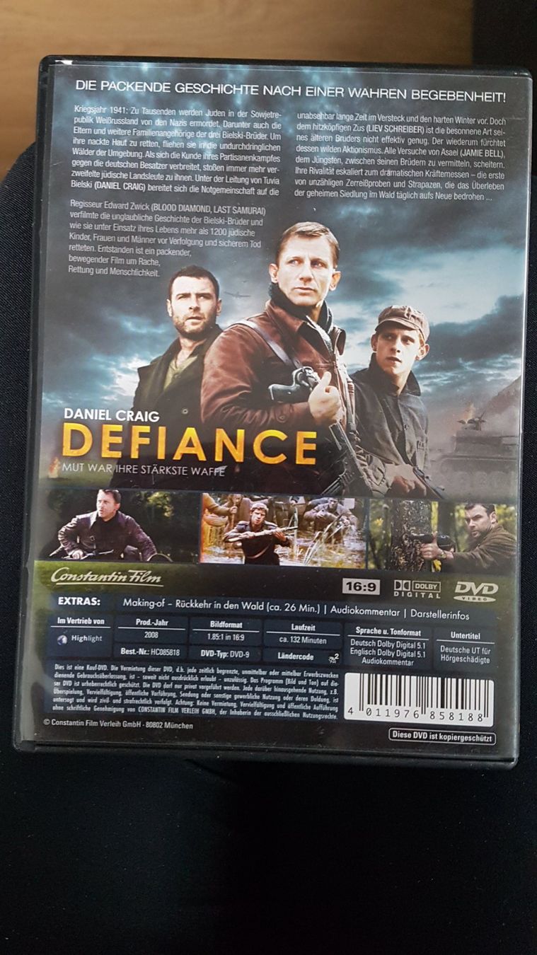 Tutti i DVDs: DVD "Defiance" mit Daniel Craig – Usato da Buttisholz venduto da Simone_n 1