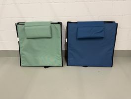 2 Koor Klappliegestühle grün und blau top Zustand