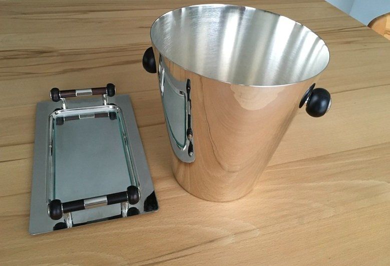 Altro: Edle Set: Champagner,- Weinkühler/ kanape-Plate versilbert – Usato da Mellingen venduto da RigaOper 2