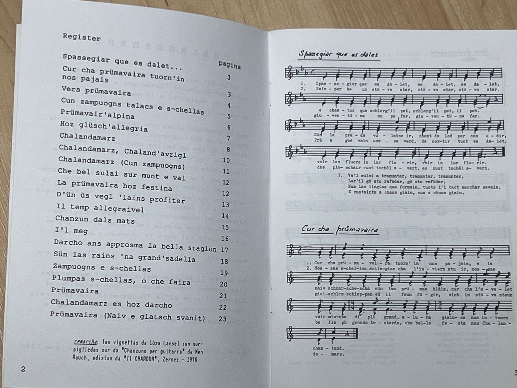 Bücher: Chalandamarz - Liederbüchlein, romanisch – Neu (gemäss Beschreibung) aus Sargans von aebi081 3