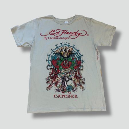 Ed Hardy y2k Aces Cather rhinestones tee retro gitzer vintag
