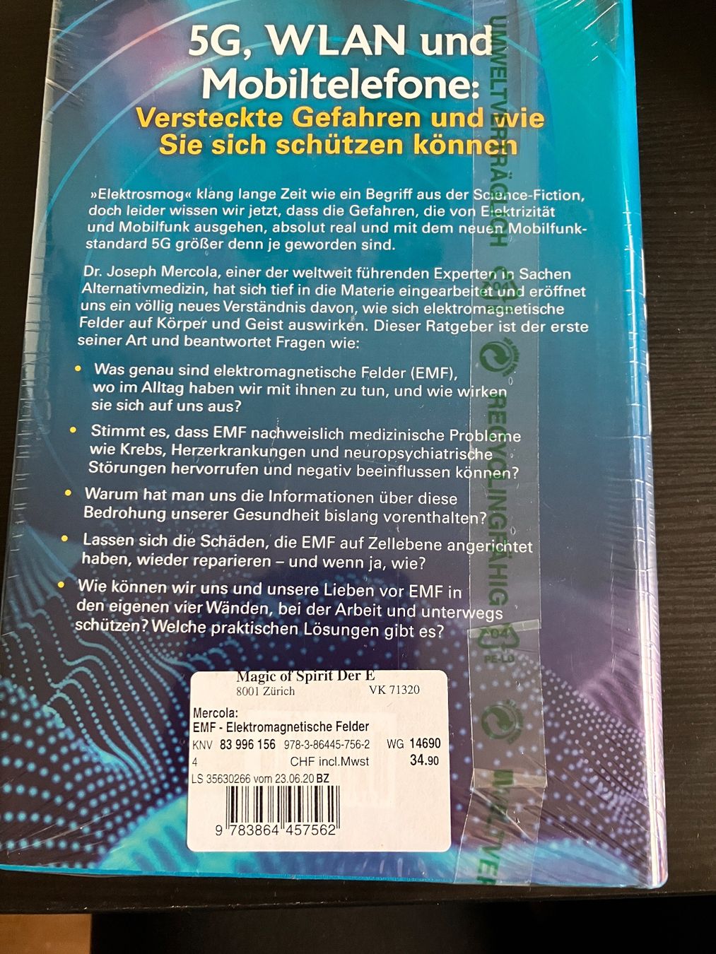 Libri: EMF Elektromagnetische Felder Dr. Joseph Mercola – Nuovo e nell'imballaggio originale da Zürich venduto da amarelapreto 1