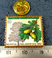 PRO JUVENTUTE HELVETIA 80 BRIEFMARKEN PIN SWISS MADE