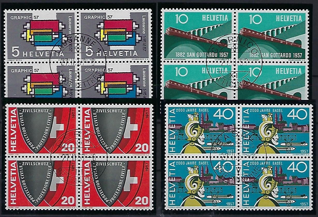 Tutti i francobolli: Werbemarken 1957 Viererblocks ET.  14620 – Usato da Lunden venduto da Animus999