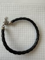 Schickes, geflochtenes Lederarmband in Schwarz, Top Zustand