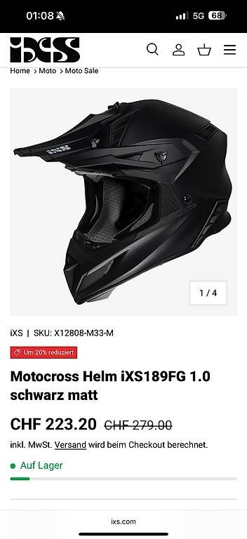 Caschi & visiere: iXS Motocross Helm superleicht Gr. M – Usato da Basel venduto da philminvx 4