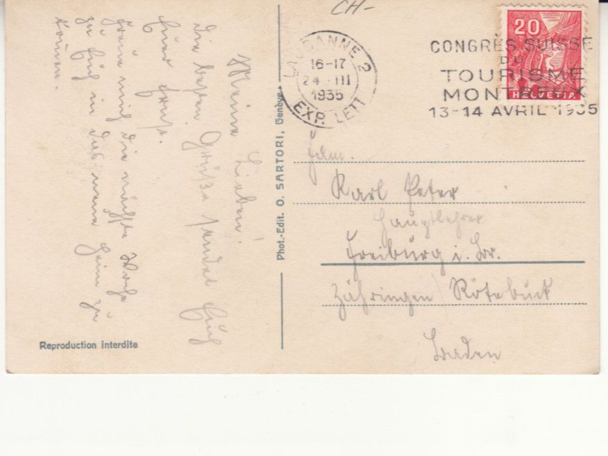 Cartoline postali: Ouchy 1935 – Usato da Bürglen TG venduto da StampGraf 1
