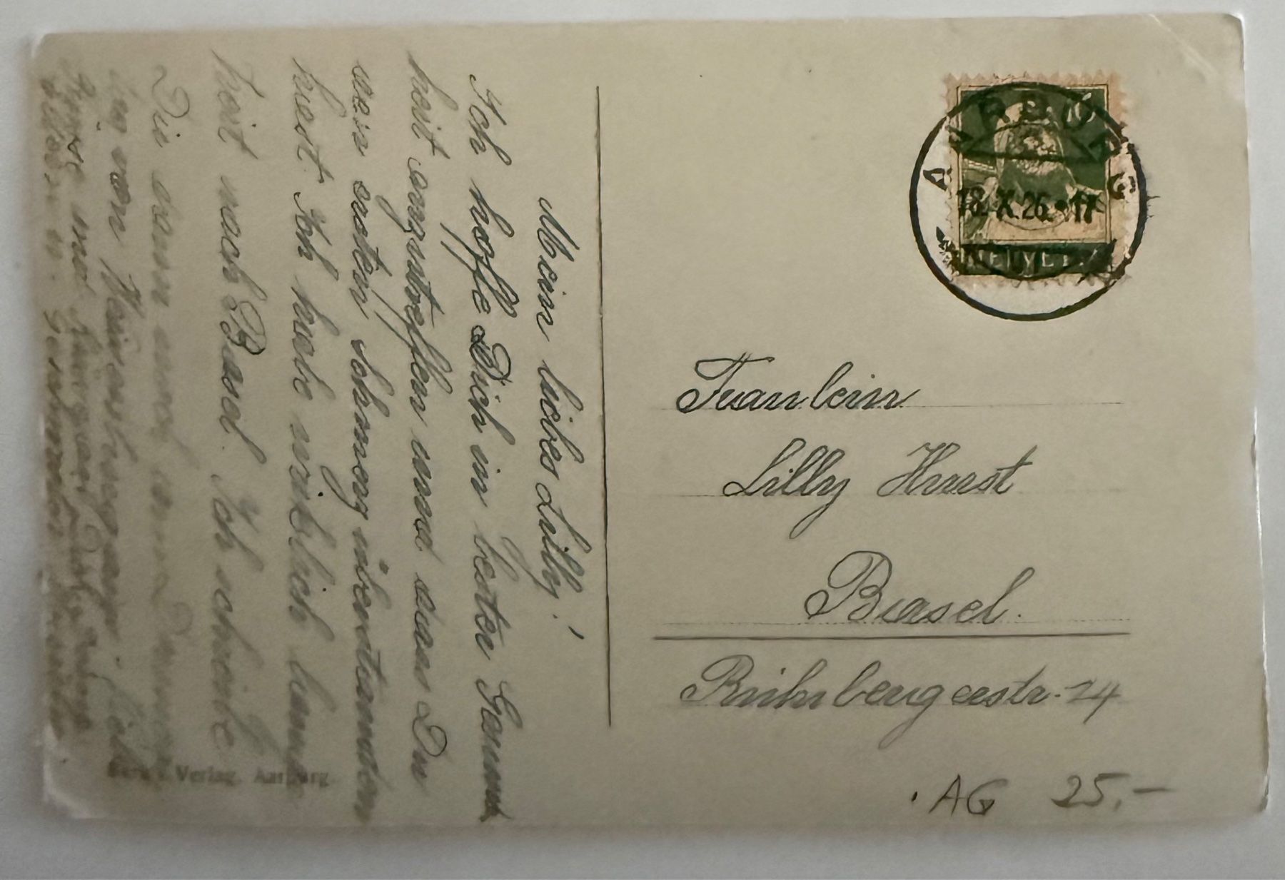 Cartoline postali: Aarburg - 1926 – Usato da Lutry venduto da Ediego 1