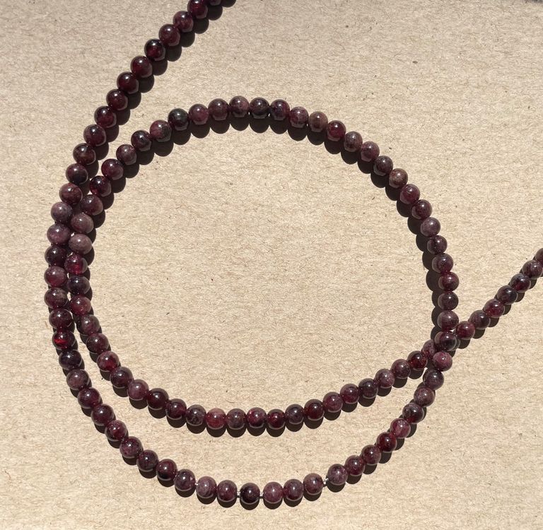 Granat Strang für Kette extra lang 4mm 45 cm | Kaufen auf Ricardo