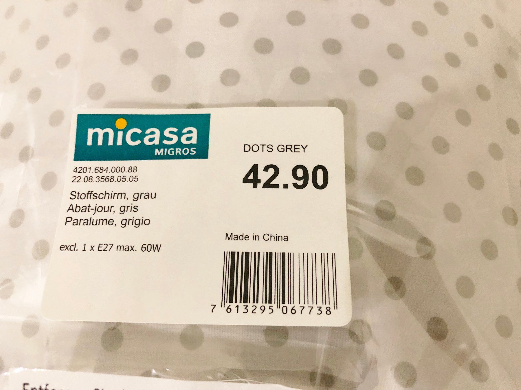 Micasa Paralumi: Lampenschirm von Micasa NP 42.90 – Nuovo e nell'imballaggio originale da Glattbrugg venduto da Ariel012 1