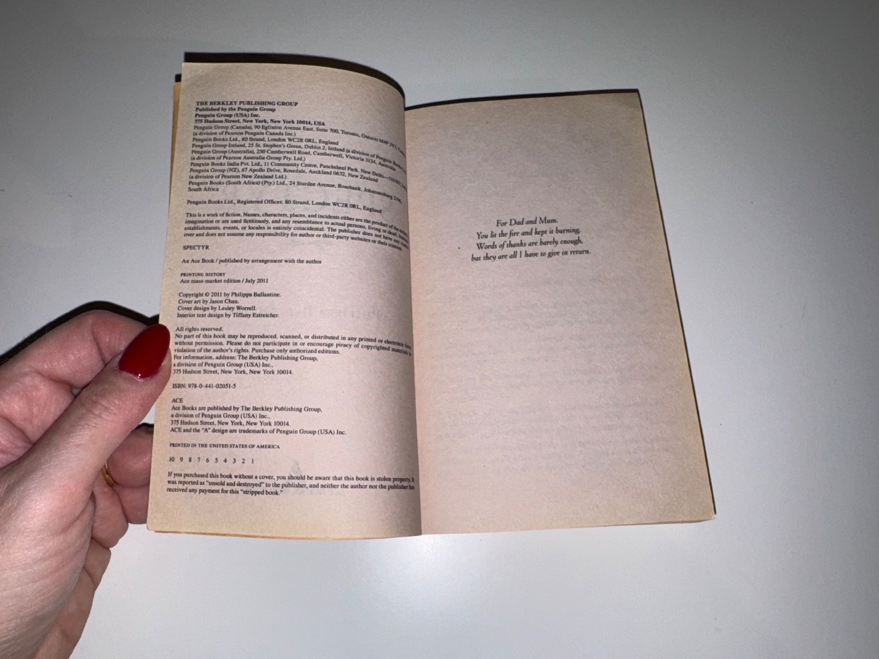 Libri: NOVEL Philippa Ballentine, Spectyr – Usato da Grosswangen venduto da English_books 4